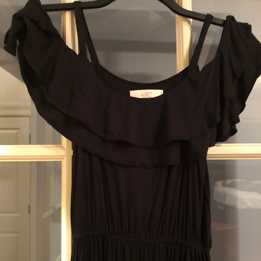 Black dress cut open shoulders